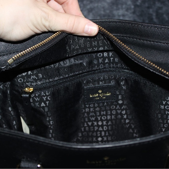 ✨HP ♠️Kate Spade Saffiano Leather Laurel Way Jeweled Bow Hadlee Satchel - Picture 7 of 12